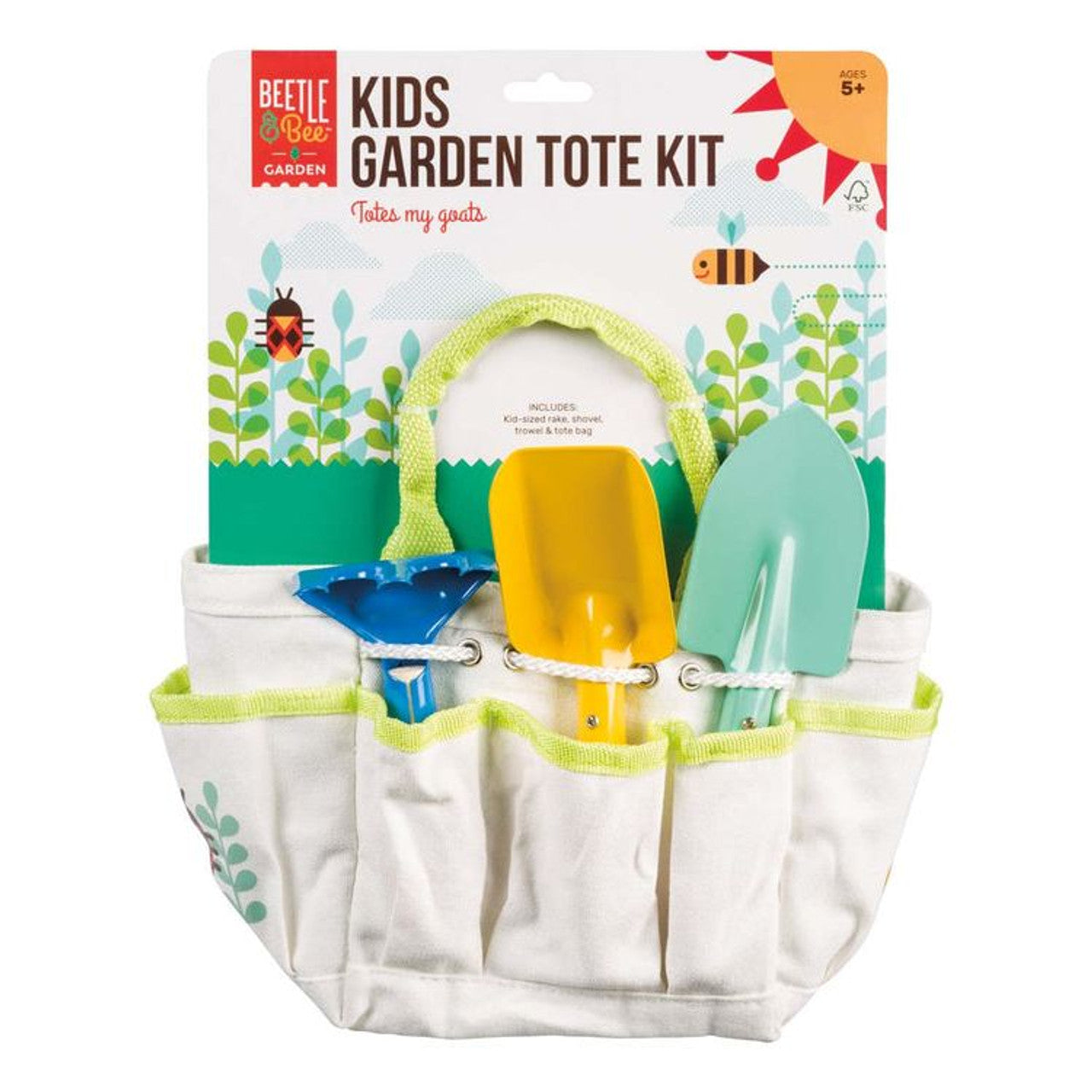 Beetle and Bee Garden Kids Garden Tote
