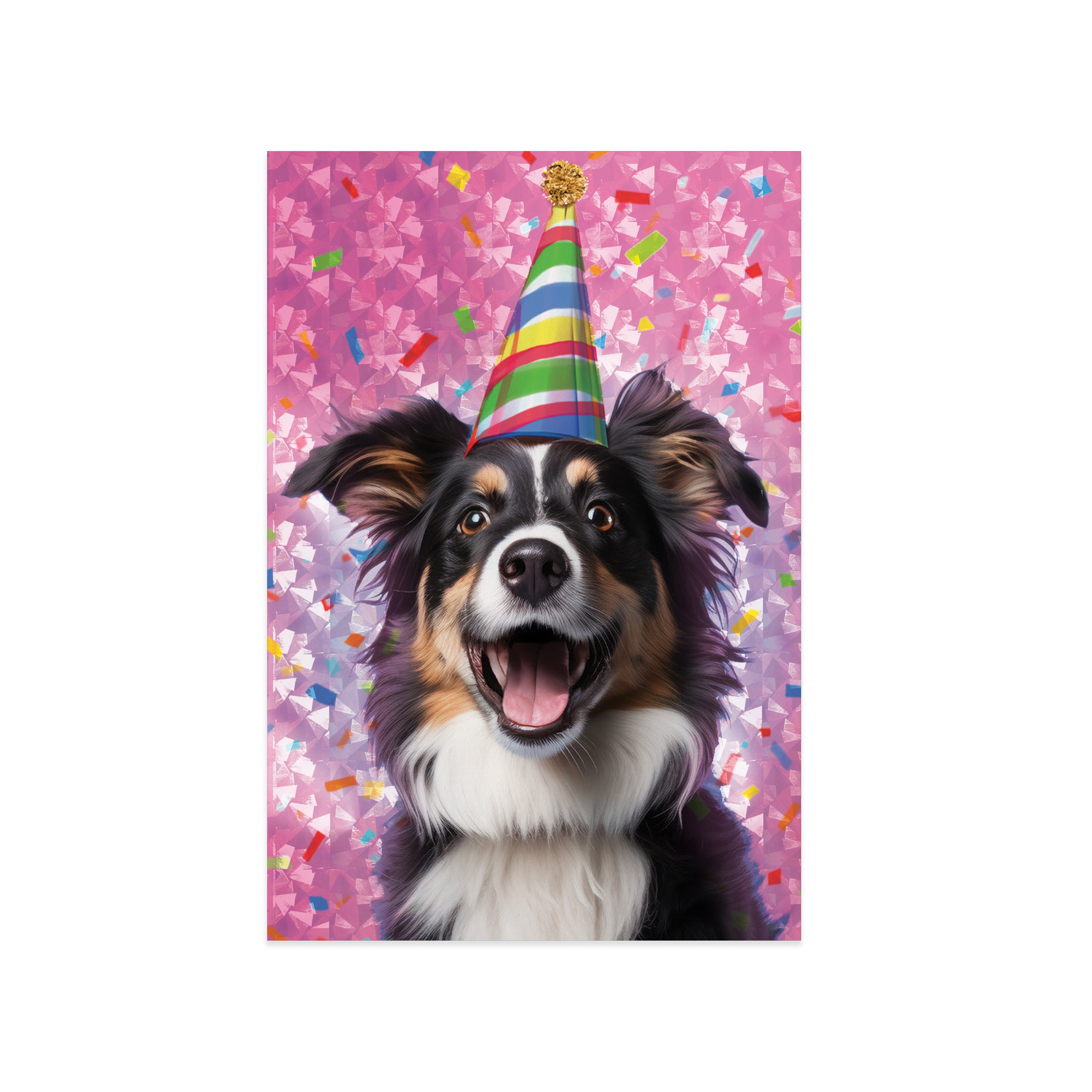 Lab in Birthday Hat Enclosure Card