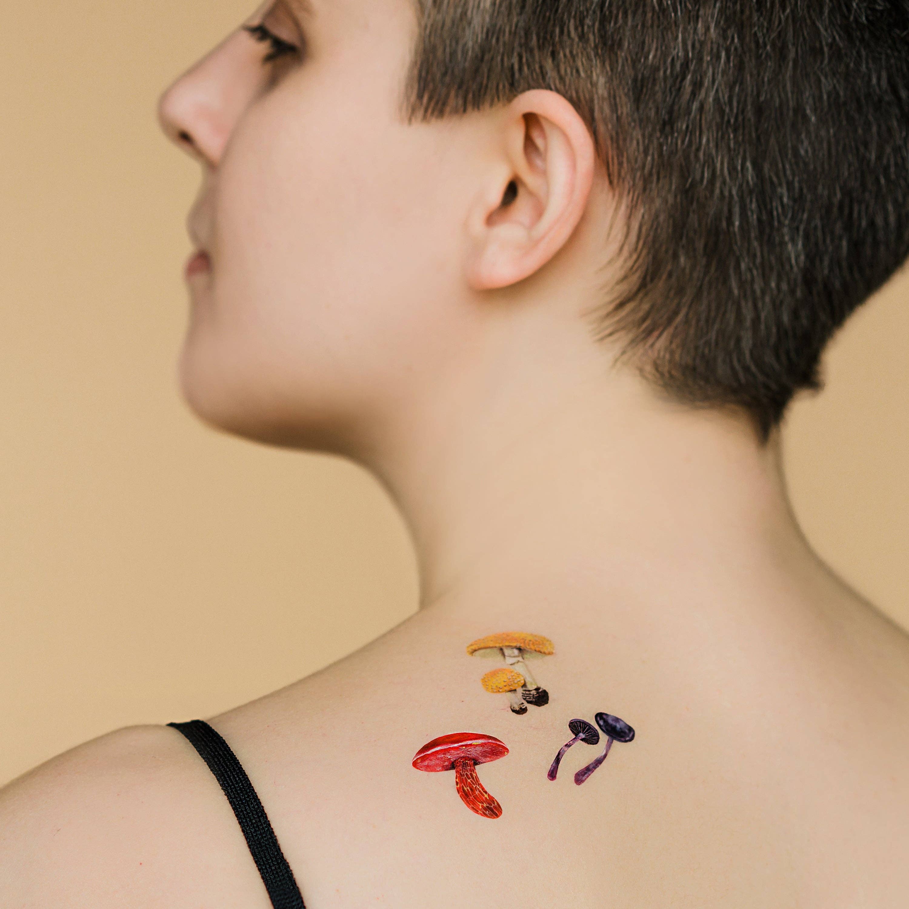 Tattoo Sheet - Colorful Mushrooms