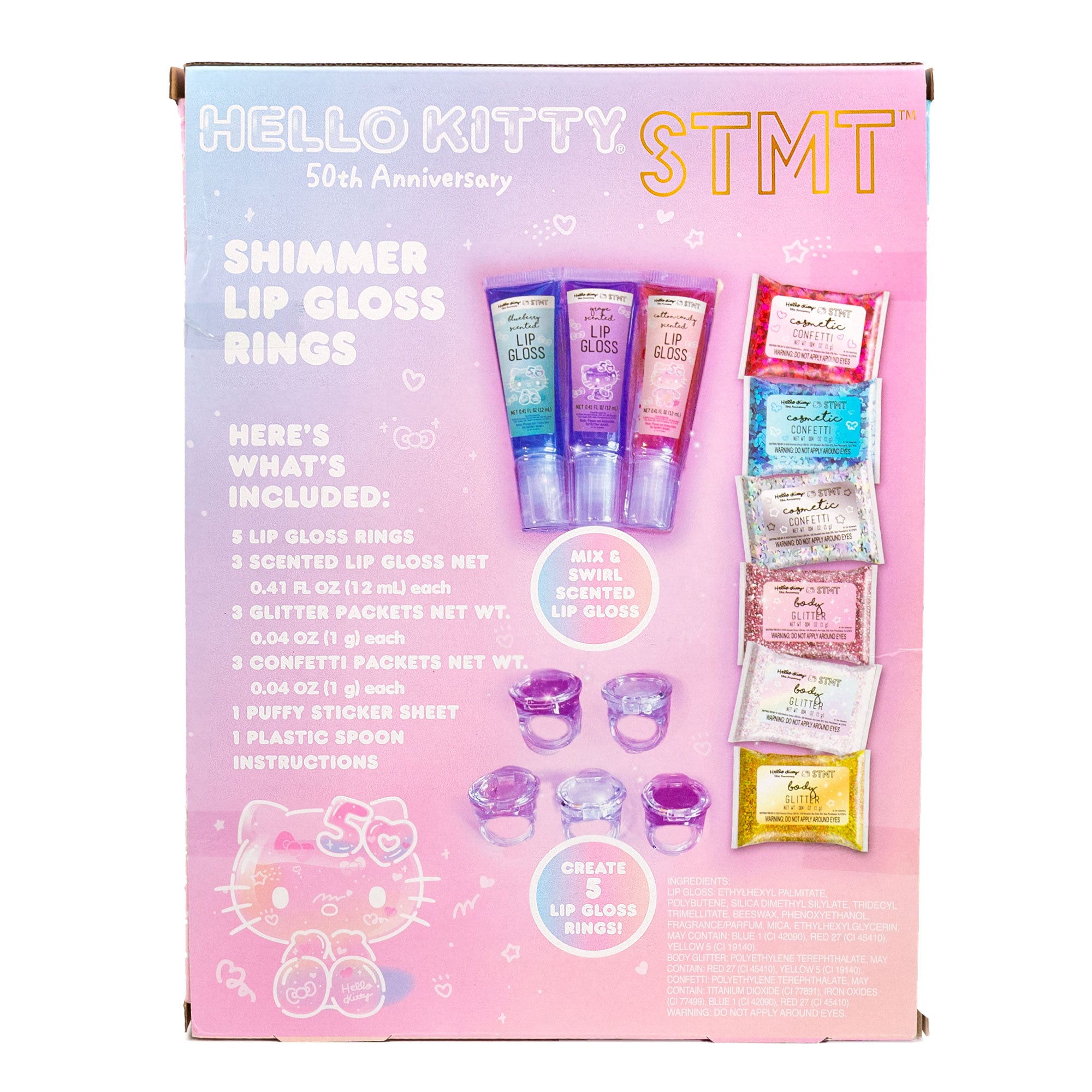 STMT Hello Kitty 50th Anniversary Shimmer Lip Gloss Rings