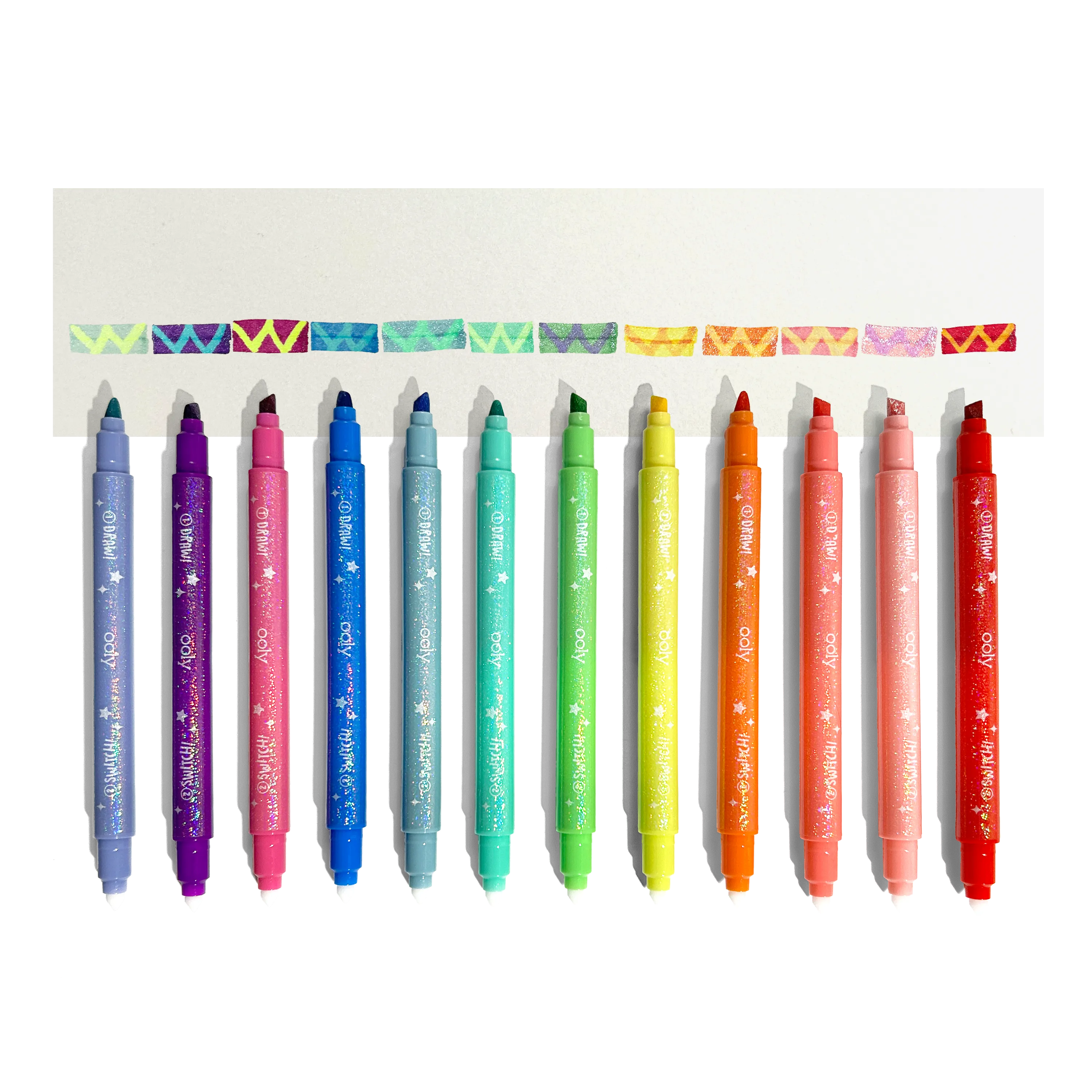 Switch-Eroo Sparkle Glittery Color Changing Markers- 12 pc