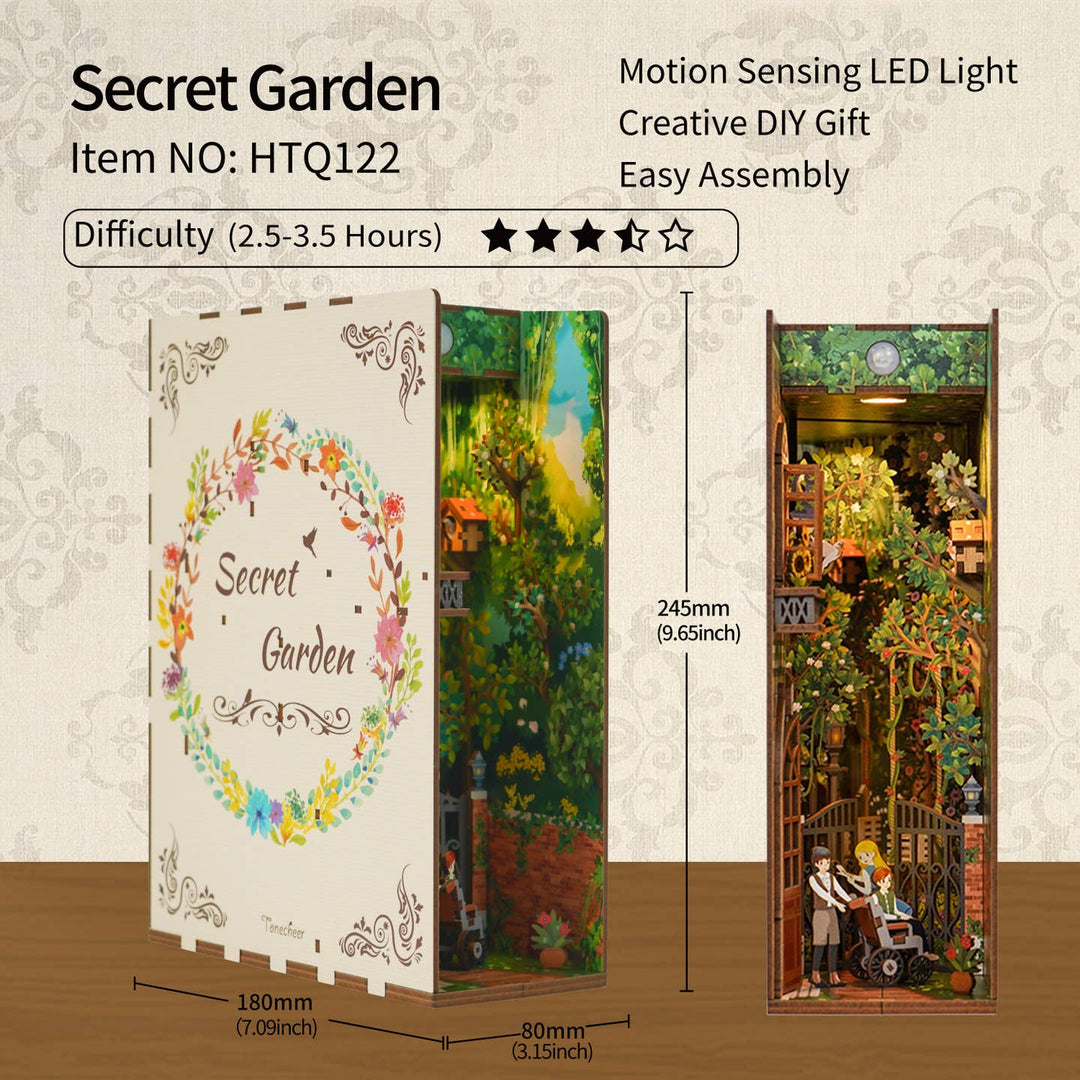 DIY Book Nook Bookend - Secret Garden