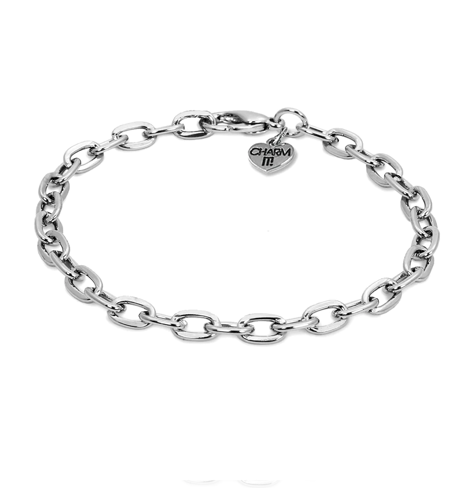Charm Bracelet - Silver Chain Link
