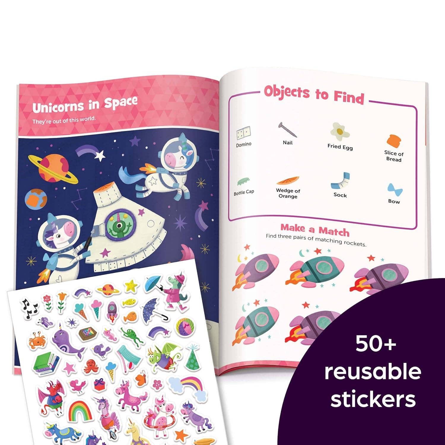 Unicorn Hidden Pictures Puffy Sticker Playscenes