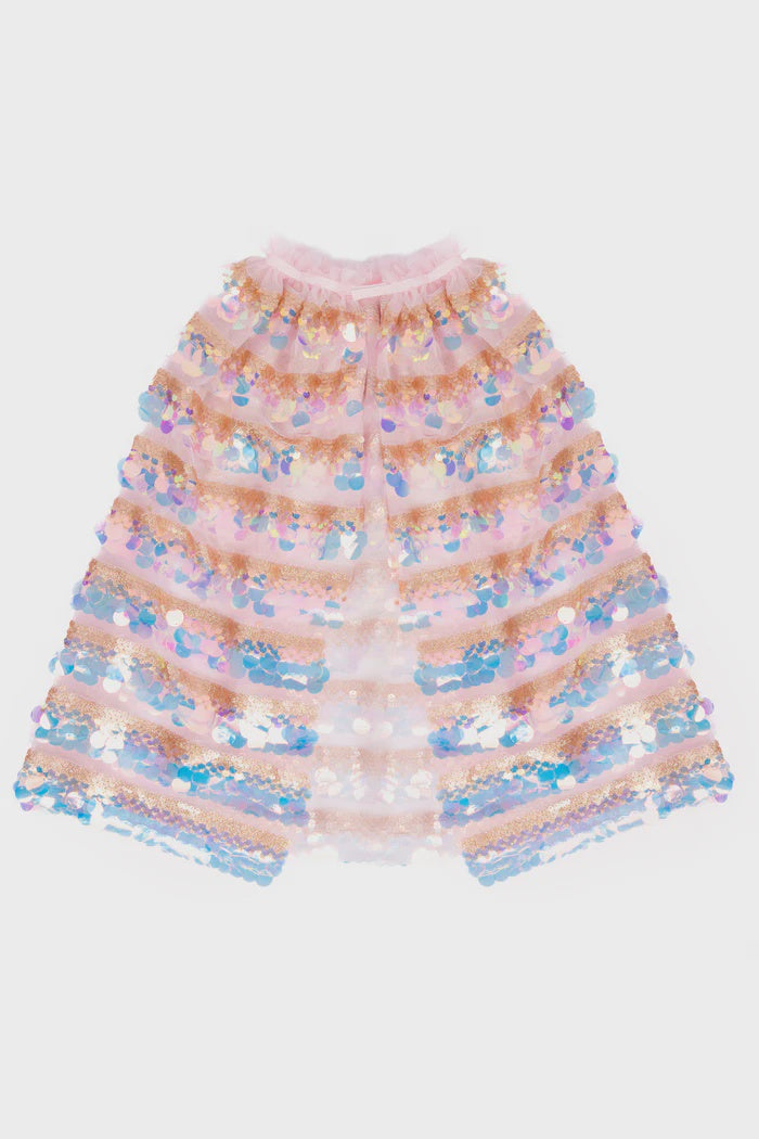 5th Avenue Pailette Cape, Gold/Light Pink, Size 4