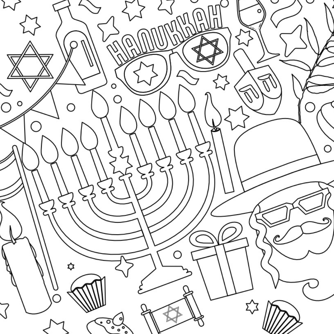 Hanukkah Coloring Tablecloth | Kids Activity