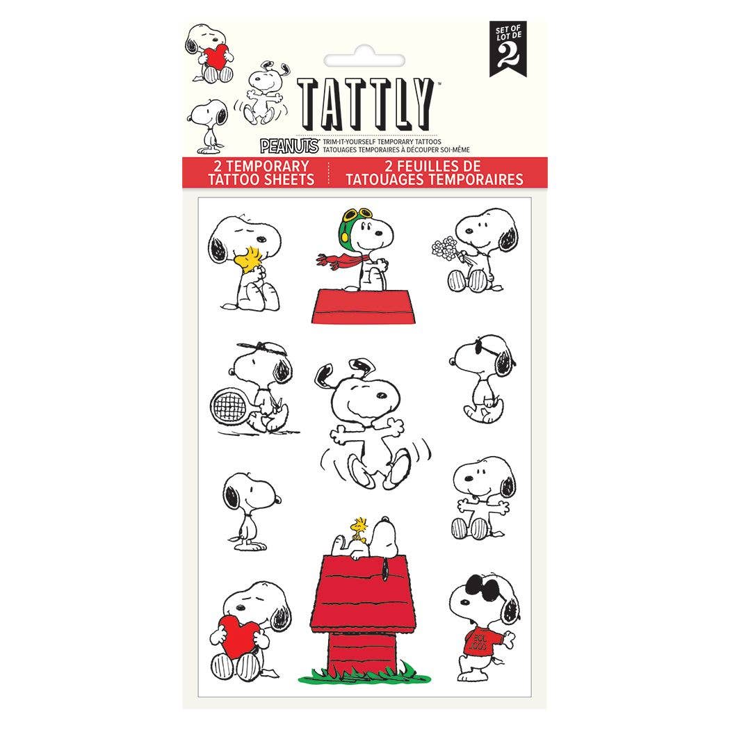 Snoopy Tattoo Sheet *New Fall 24 Snoopy Tattoo Sheet *New Fall 24