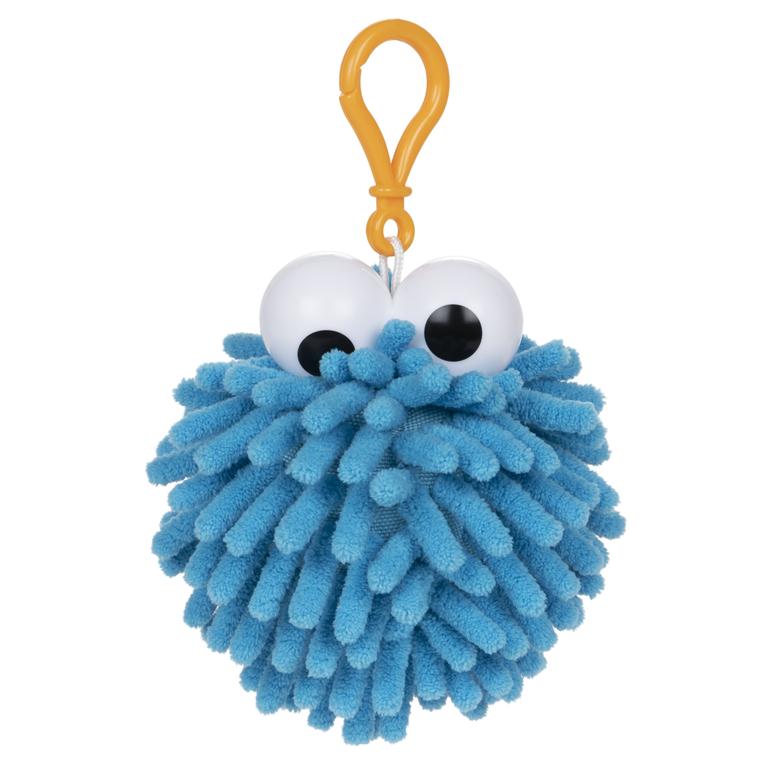 Cookie Monster Fuzzy Pom Backpack Clip