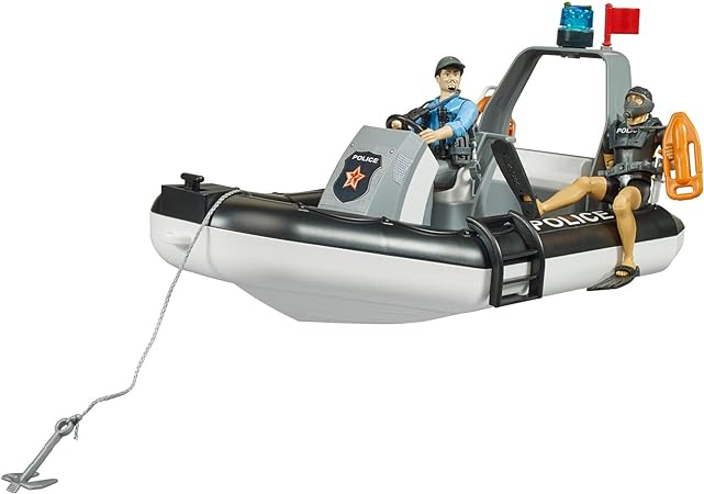 Police Boat with Beacon Light