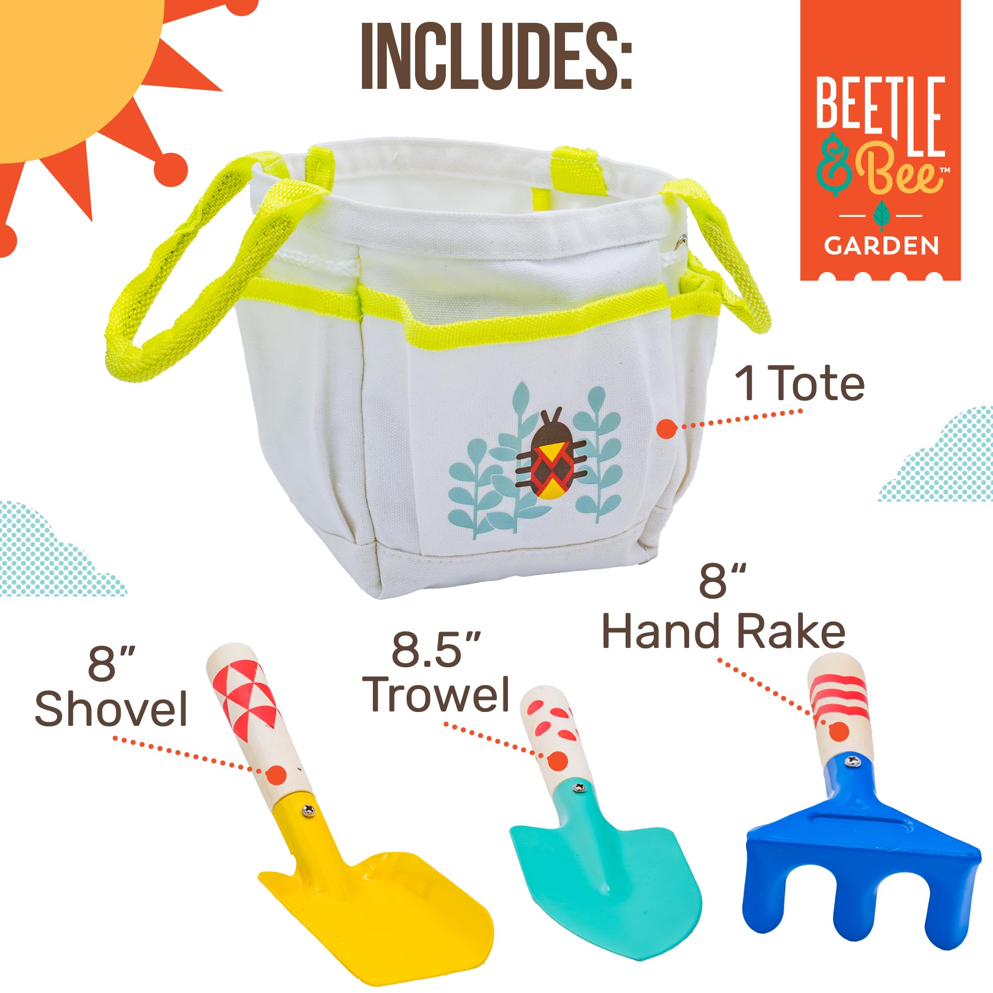Beetle and Bee Garden Kids Garden Tote
