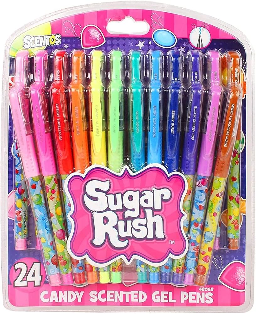 24 Pack Sugar Rush Gel Pens Scented
