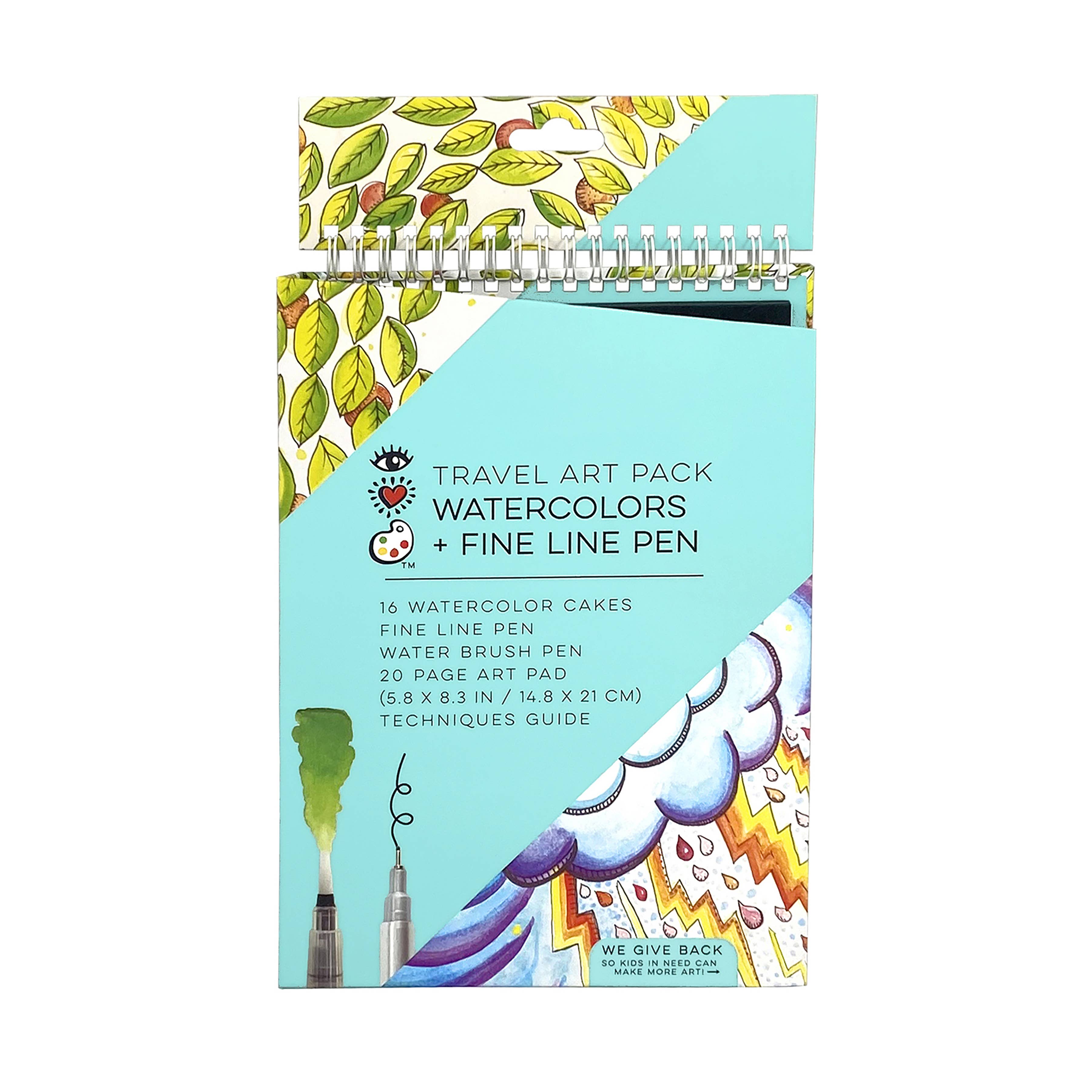 IHeartArt Travel Art Pack Watercolors + Fine Line Pen