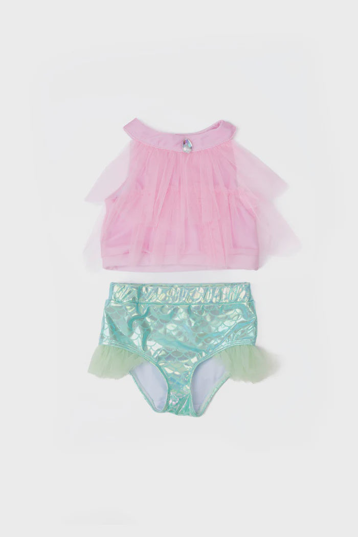 Mermaid Swimsuit, Pink, Two-Piece, Size 3-4