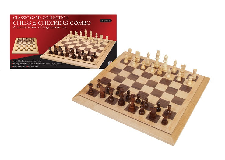 16" Folding Chess & Checkers Set
