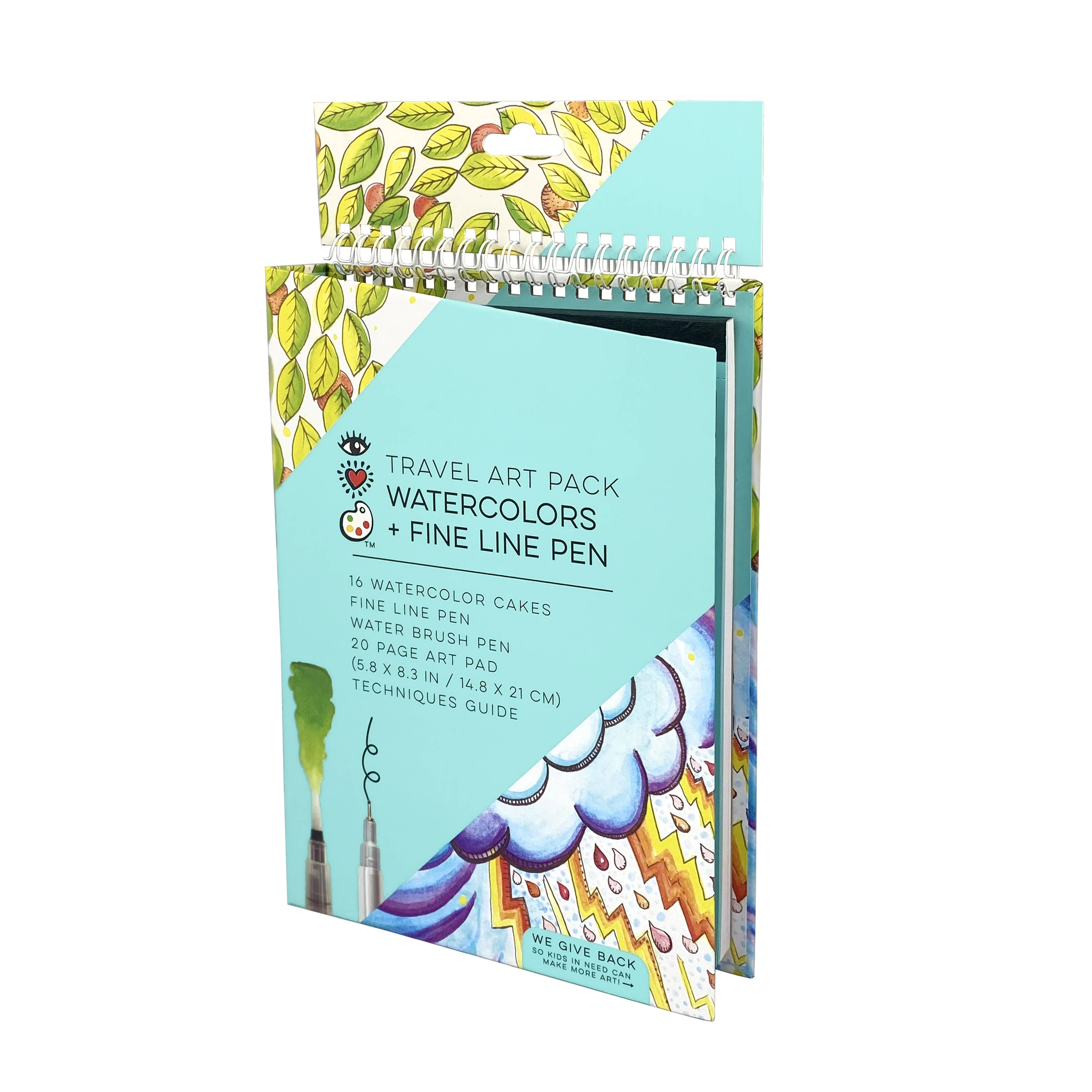 IHeartArt Travel Art Pack Watercolors + Fine Line Pen