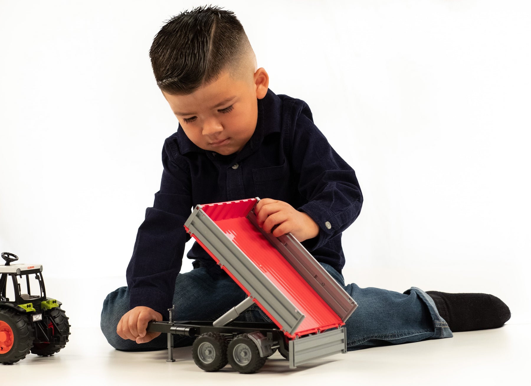 Bruder 02019 Dumping Trailer with Grey Sides