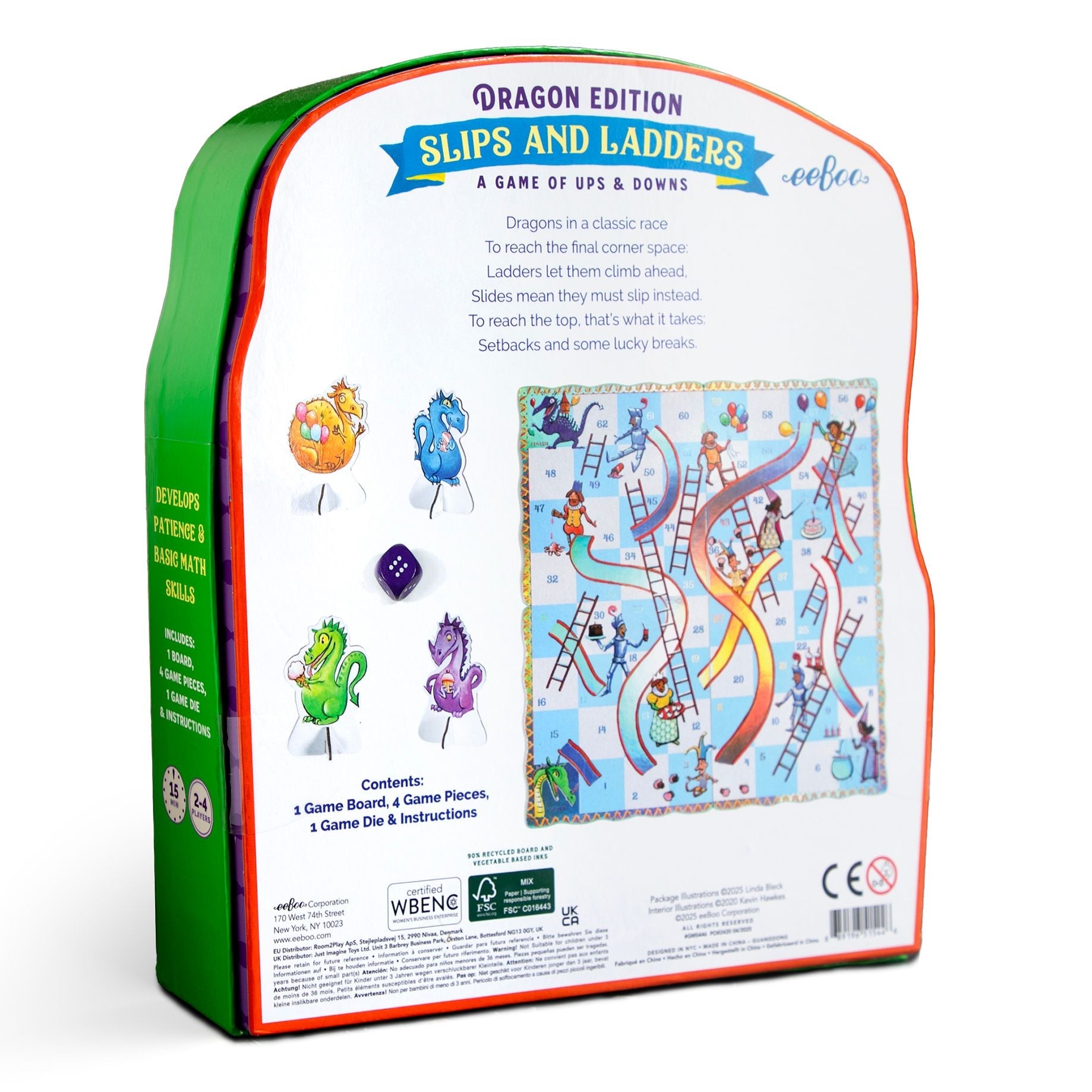 Slips & Ladders Dragon - Shaped Game