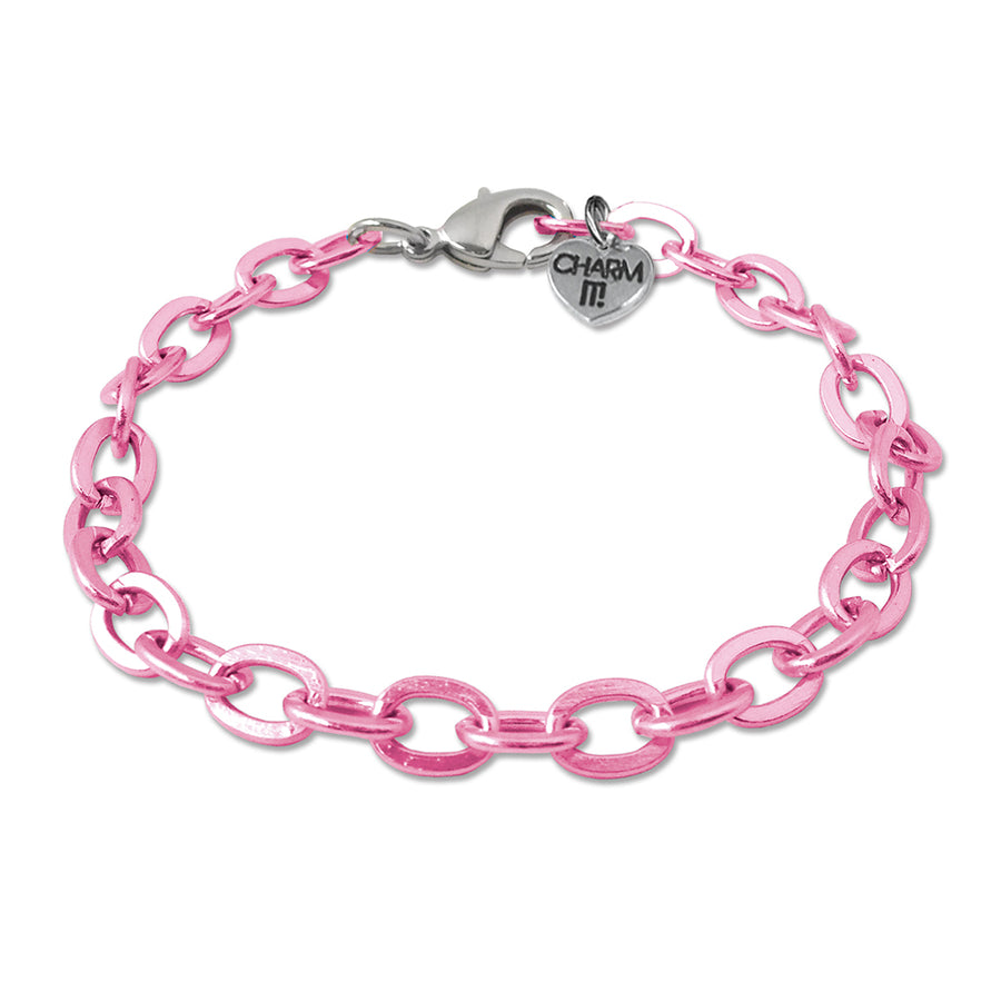 Charm Bracelet - Pink Chain Link