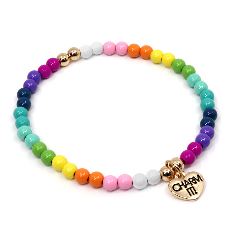 Charm Bracelet - Rainbow Stretch Bead