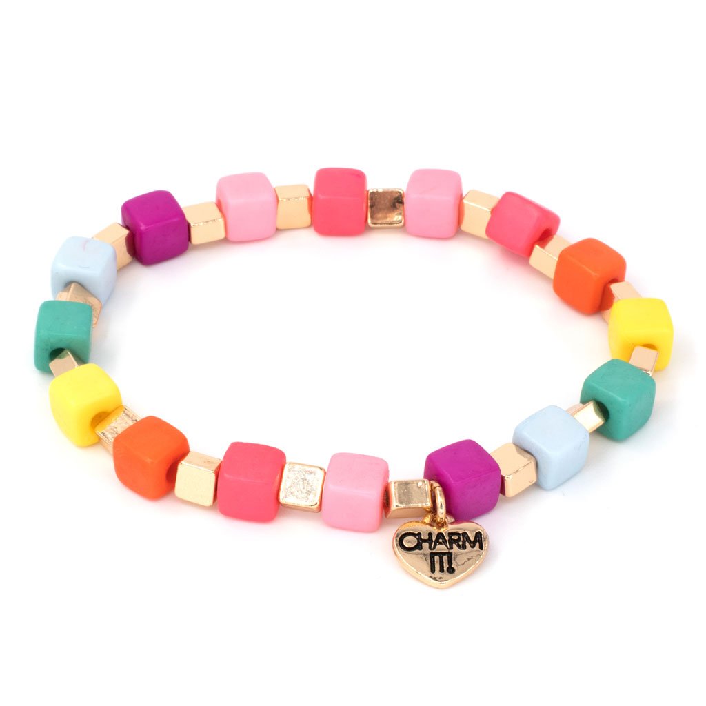 Charm Bracelet - Multi-Cube Stretch Bead