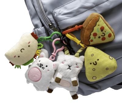 Taco Cat Goat Cheese Pizza Plush Keychain Asst