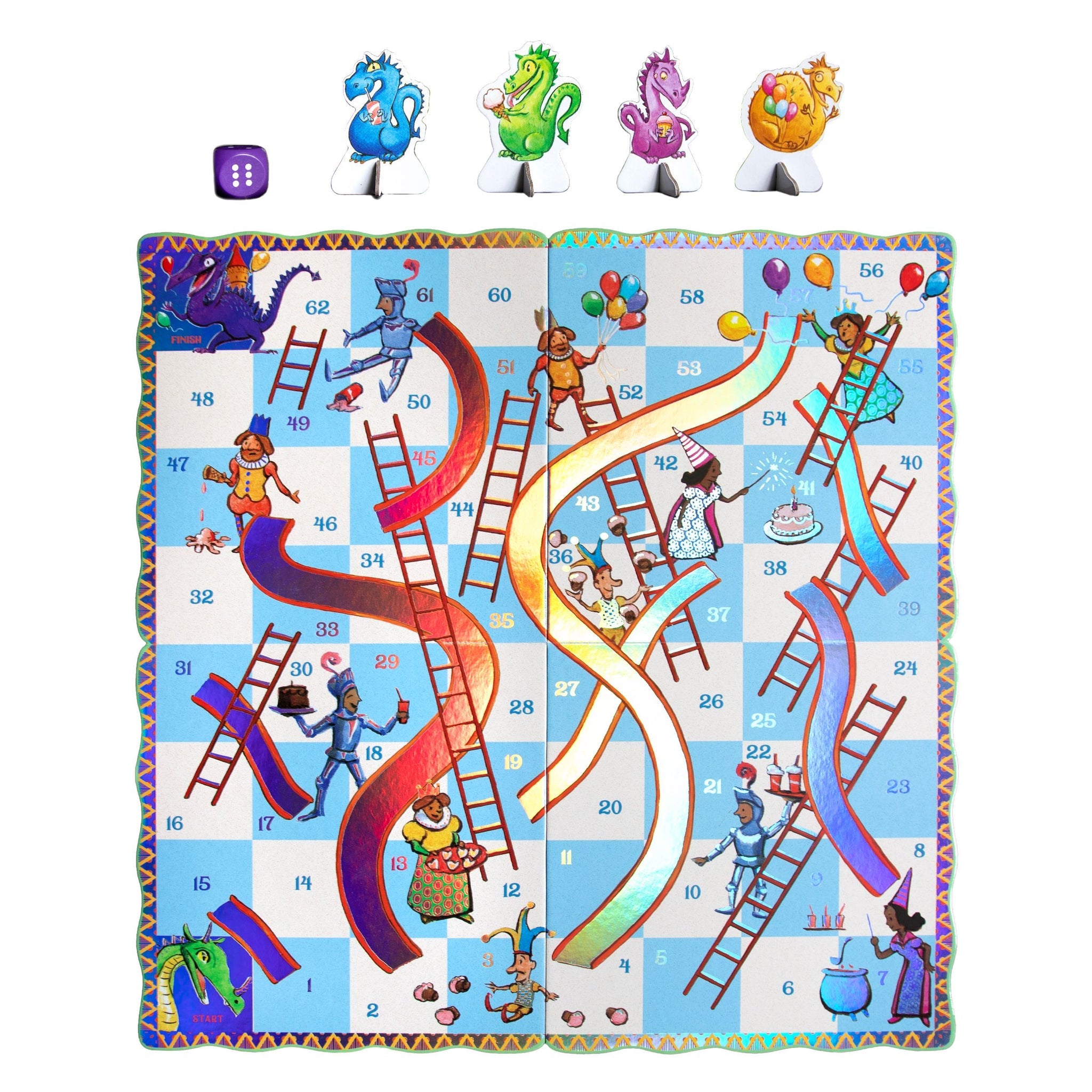 Slips & Ladders Dragon - Shaped Game