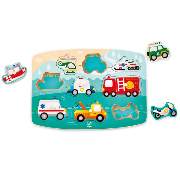 Peg Puzzle: Emergency Vehicles