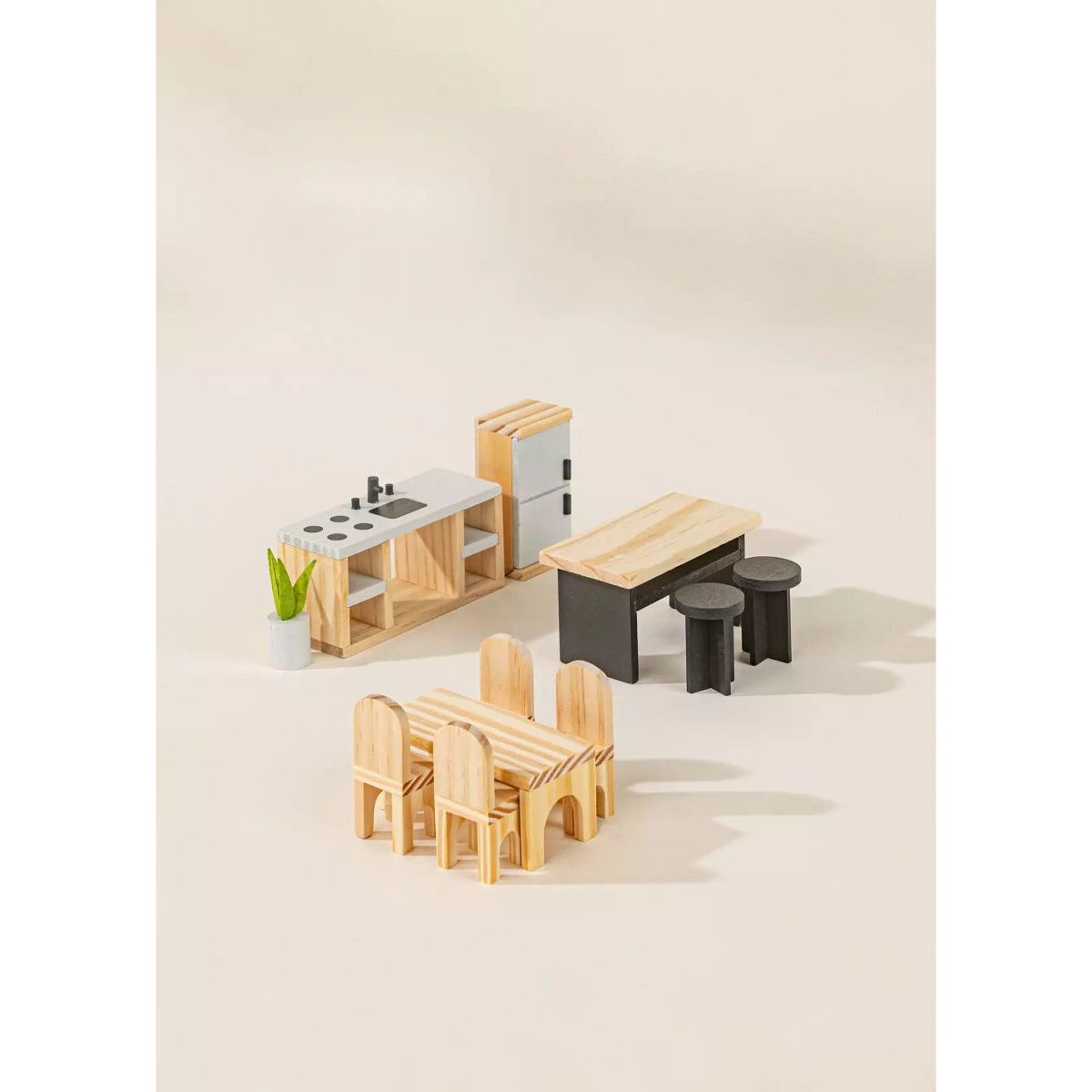 Wooden Dollhouse Kitchen Furniture