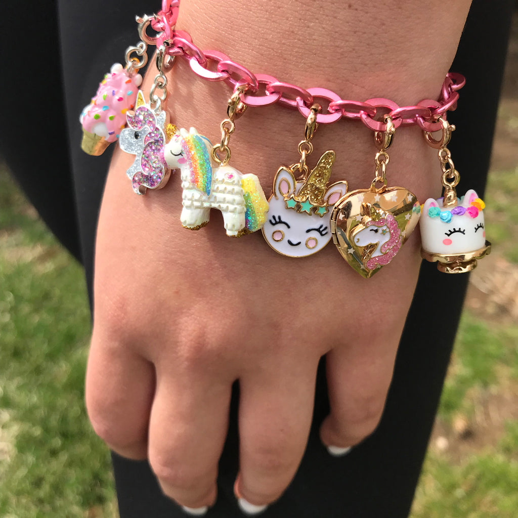 Charm - Gold Unicorn Smiley