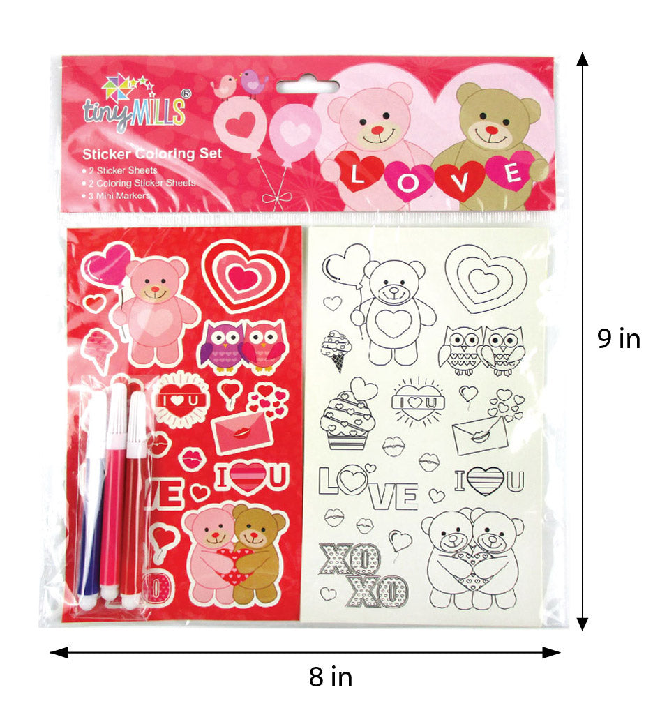 Valentine Sticker Coloring Set