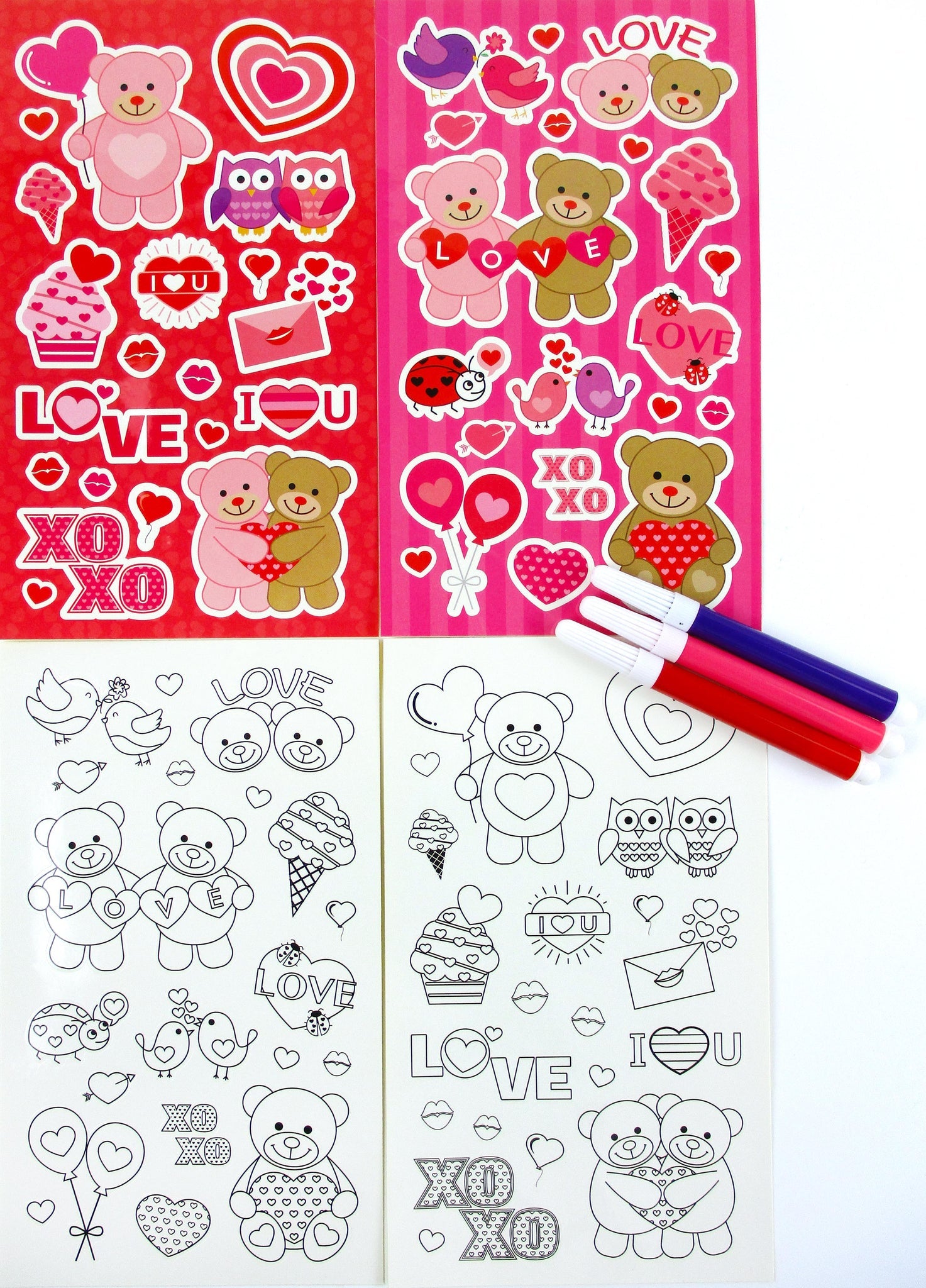 Valentine Sticker Coloring Set