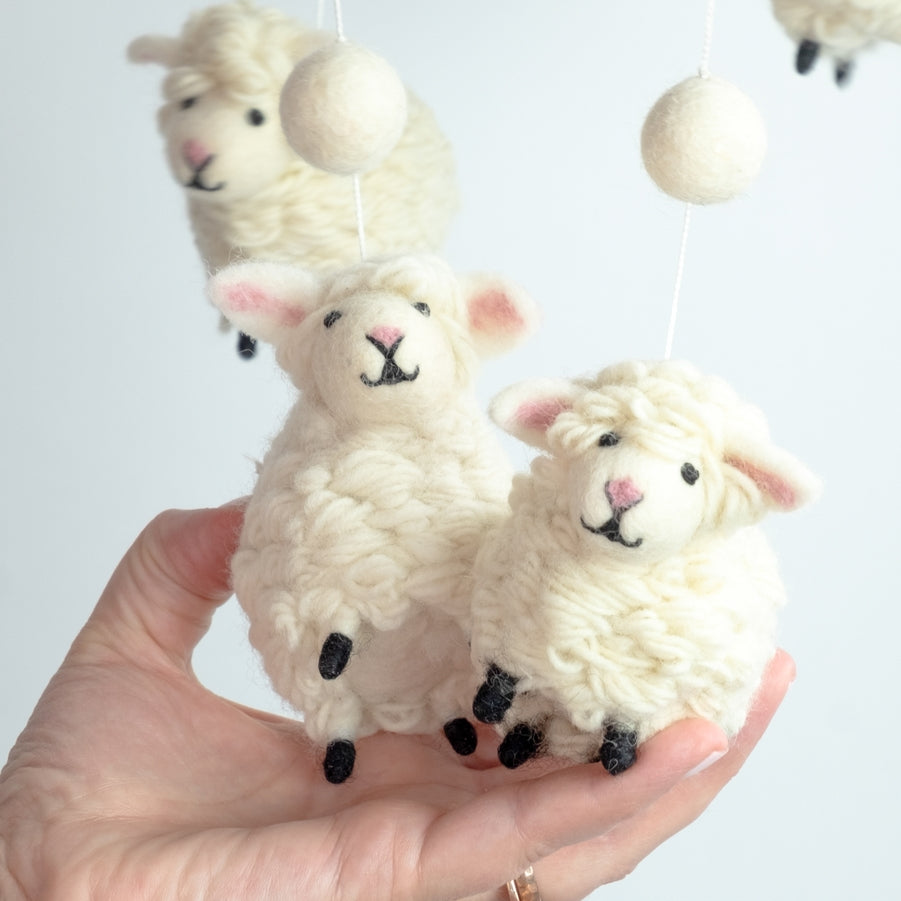 Baby Mobile – White Sheep