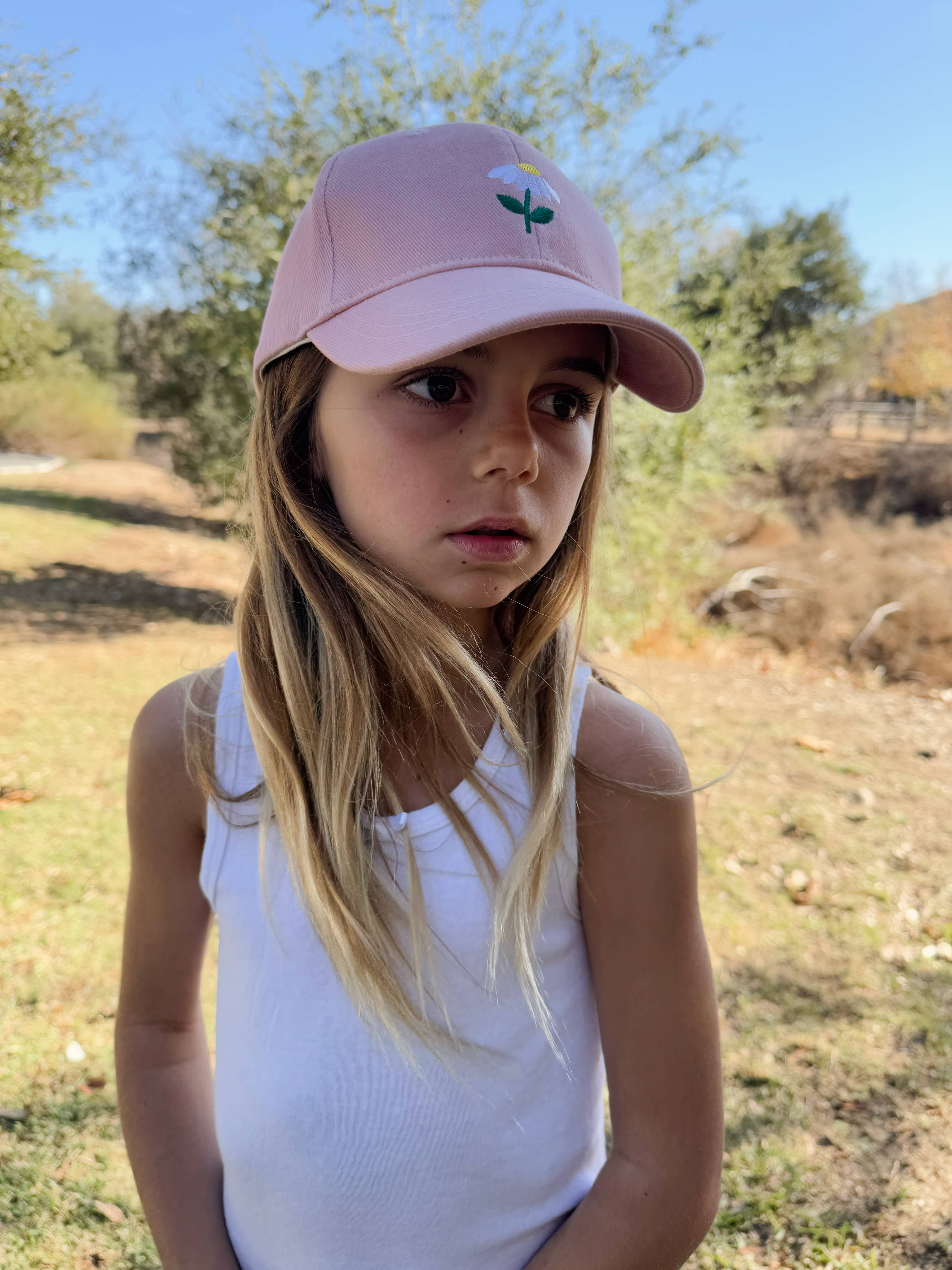 Baseball Hat - Pink Daisy Patch (6/7y)