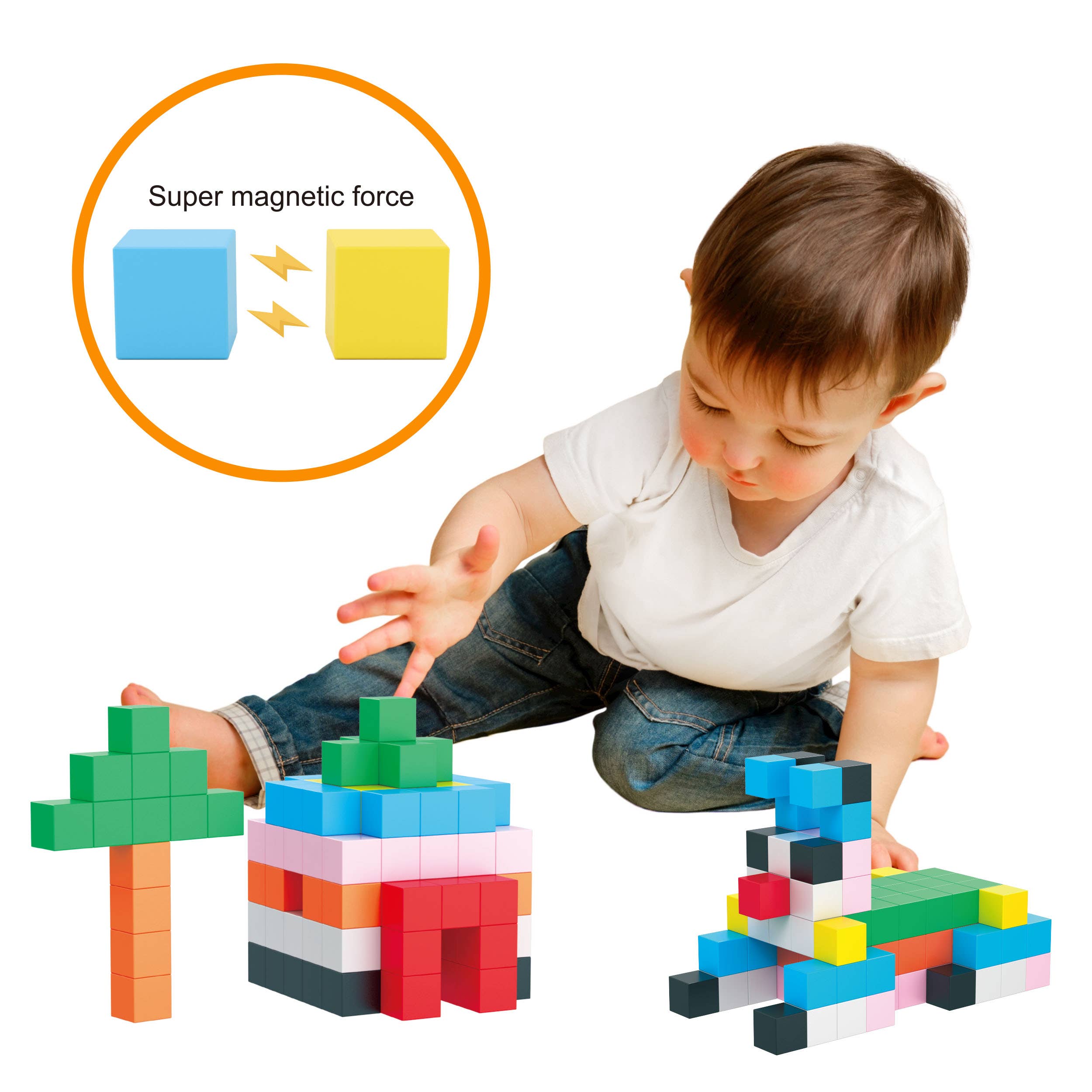 Magnet Cube Building Blocks 108pc 1.2" Magnetic Cubes Toy