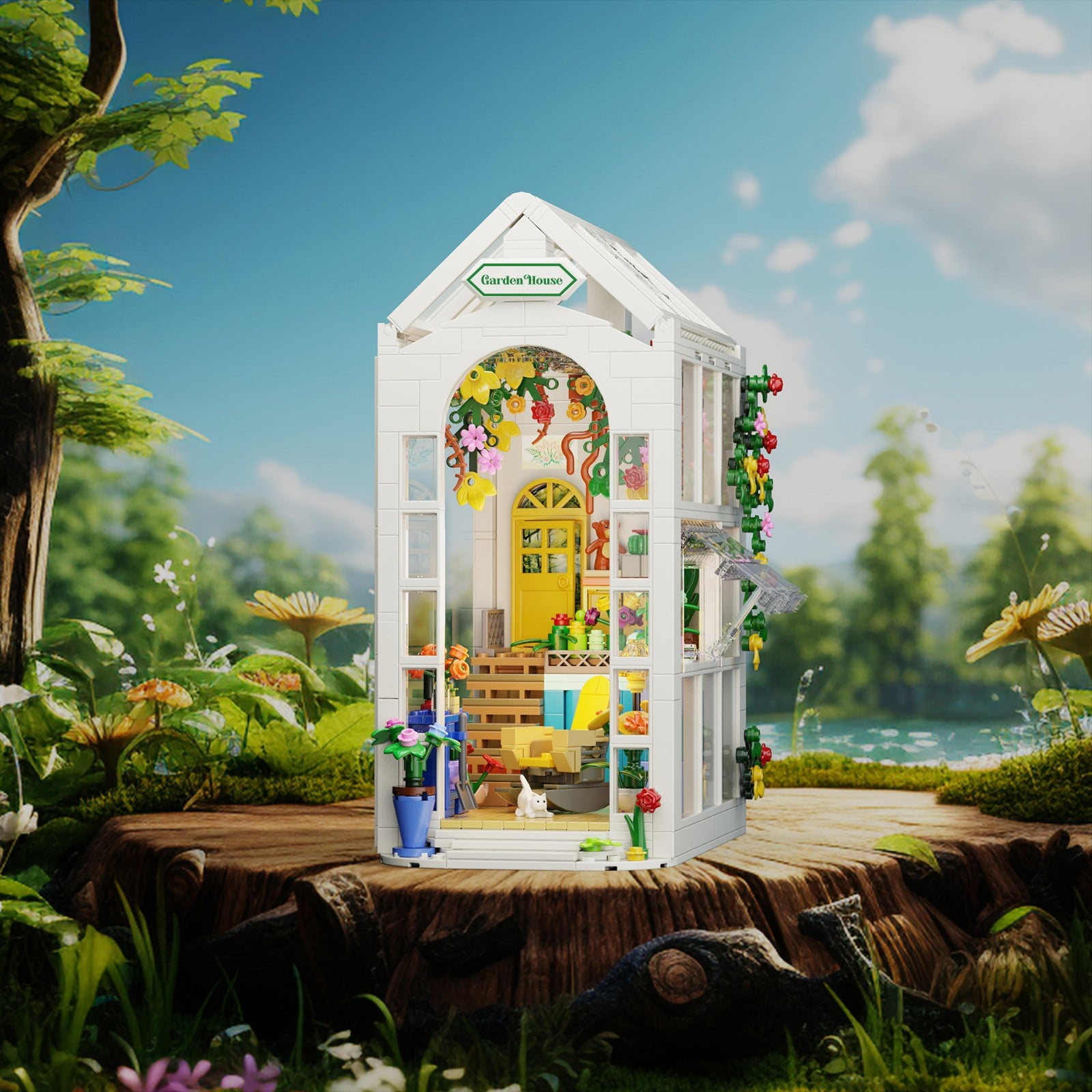 DIY Miniature Book Nook Kit - Garden House