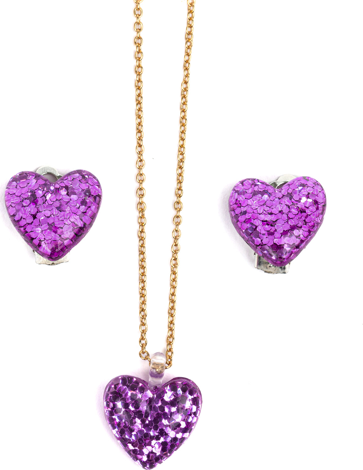 Boutique Glitter Heart Necklace