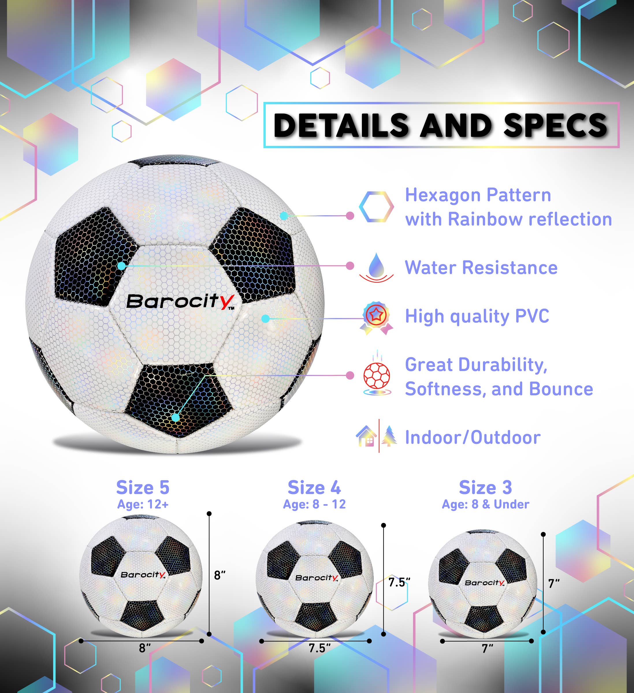 Soccer Ball - Classic Black & White Modern Pattern - Size 3