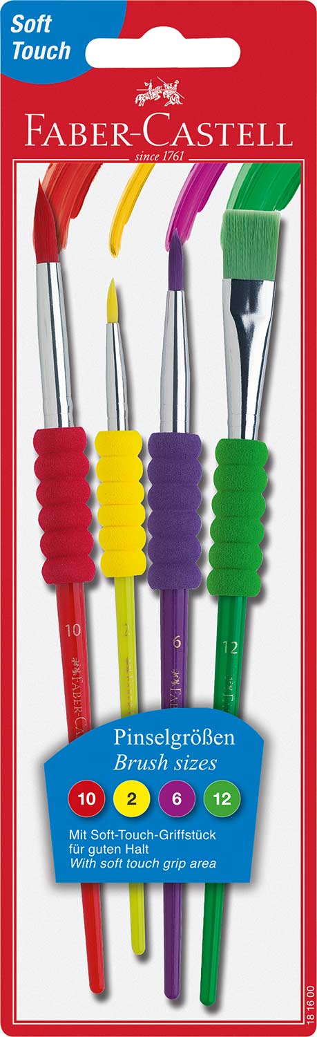 4 Pack Soft Grip Brushes