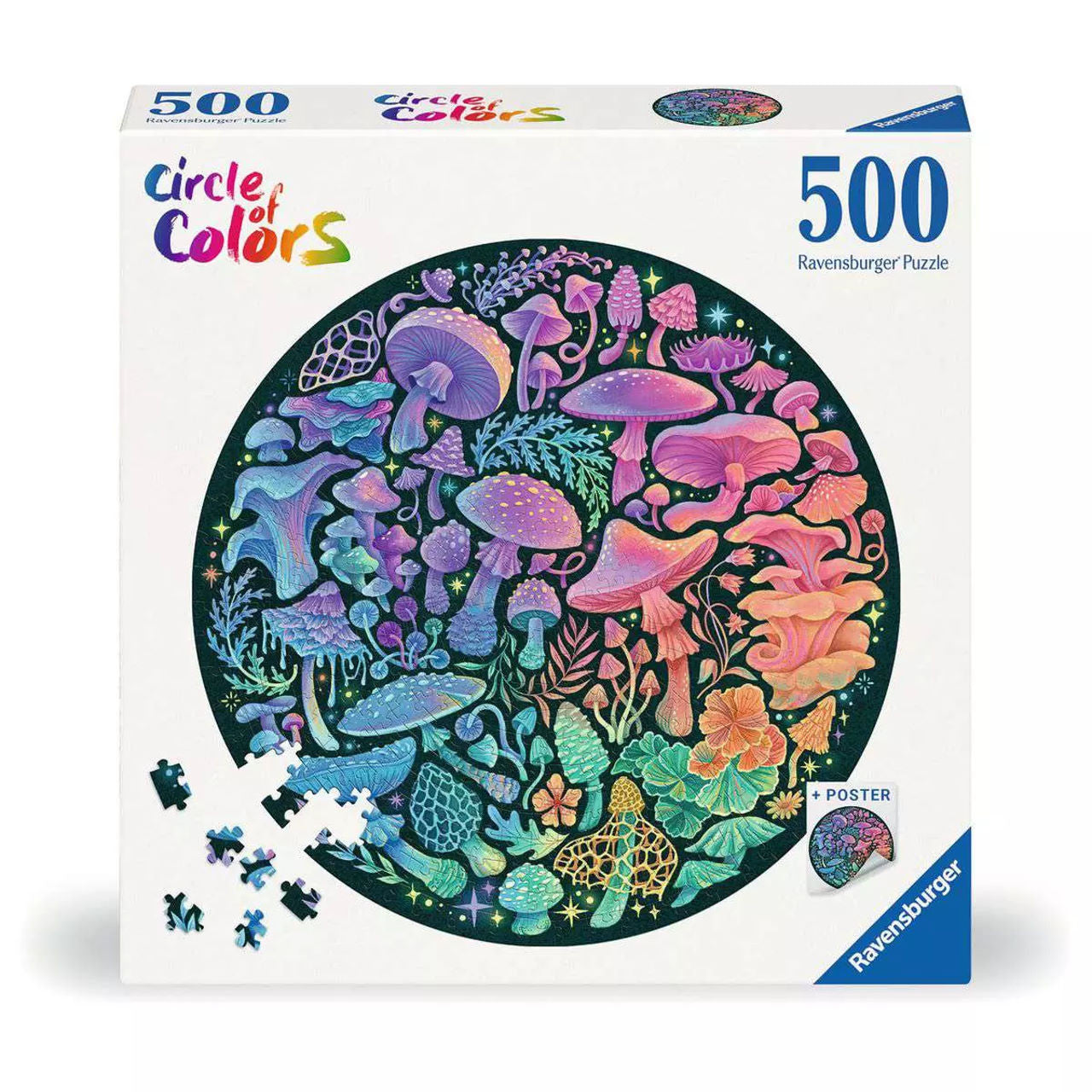 Mushrooms Round Puzzle - 500 Pc