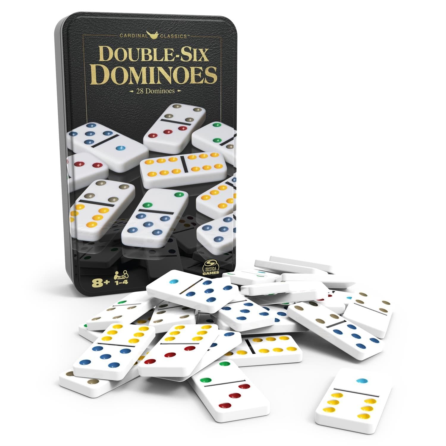 Double Six Dominoes in Tin