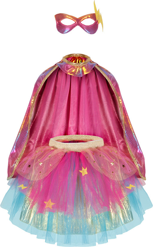 Super Duper Tutu Cape & Mask Pink/Gold