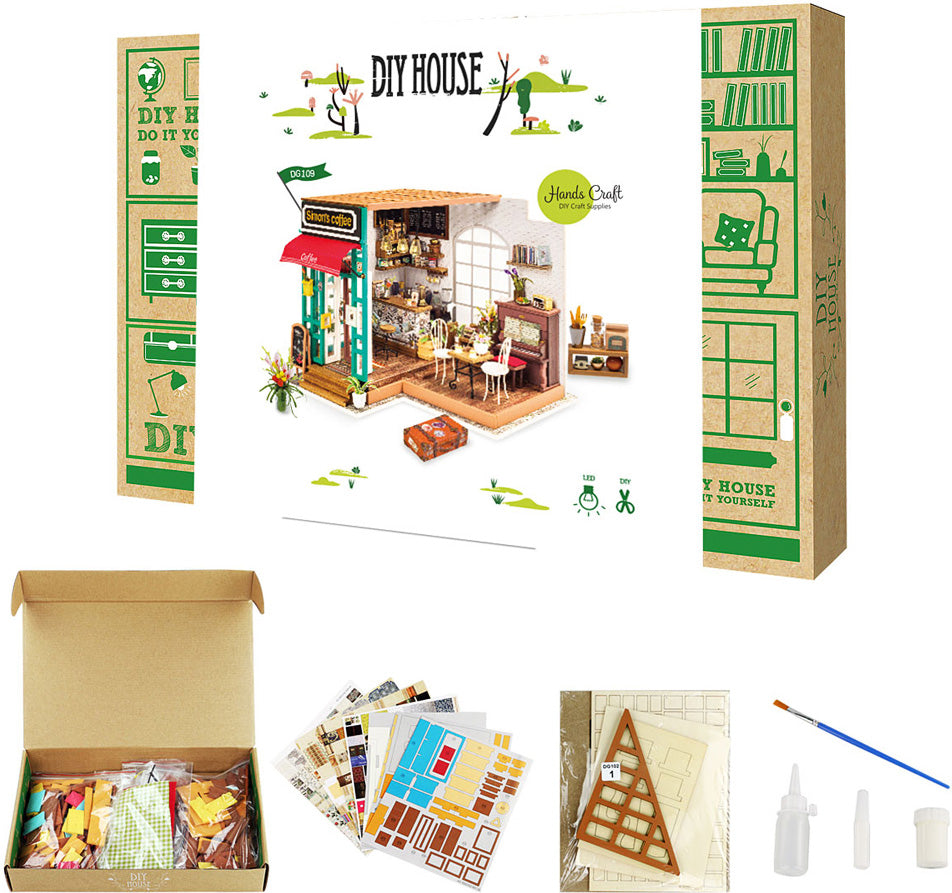 DIY Miniature House Kit - Simon's Coffee