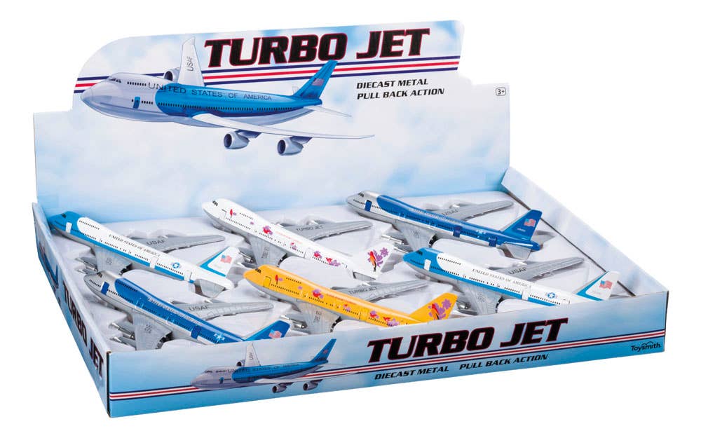 Diecast Pull Back Turbo Jets, Assorted