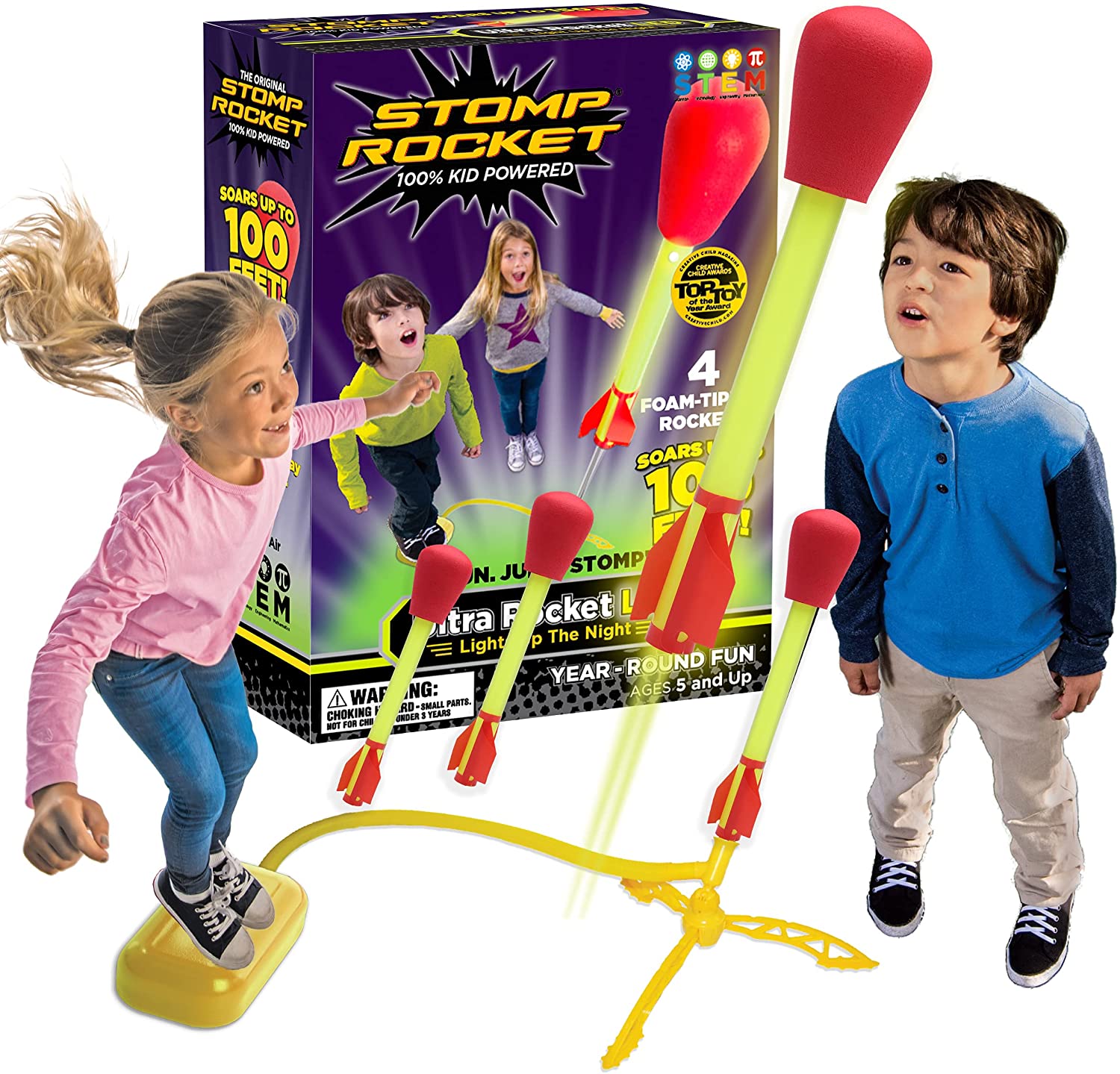Ultra LED Stomp Rocket - 4 Rockets