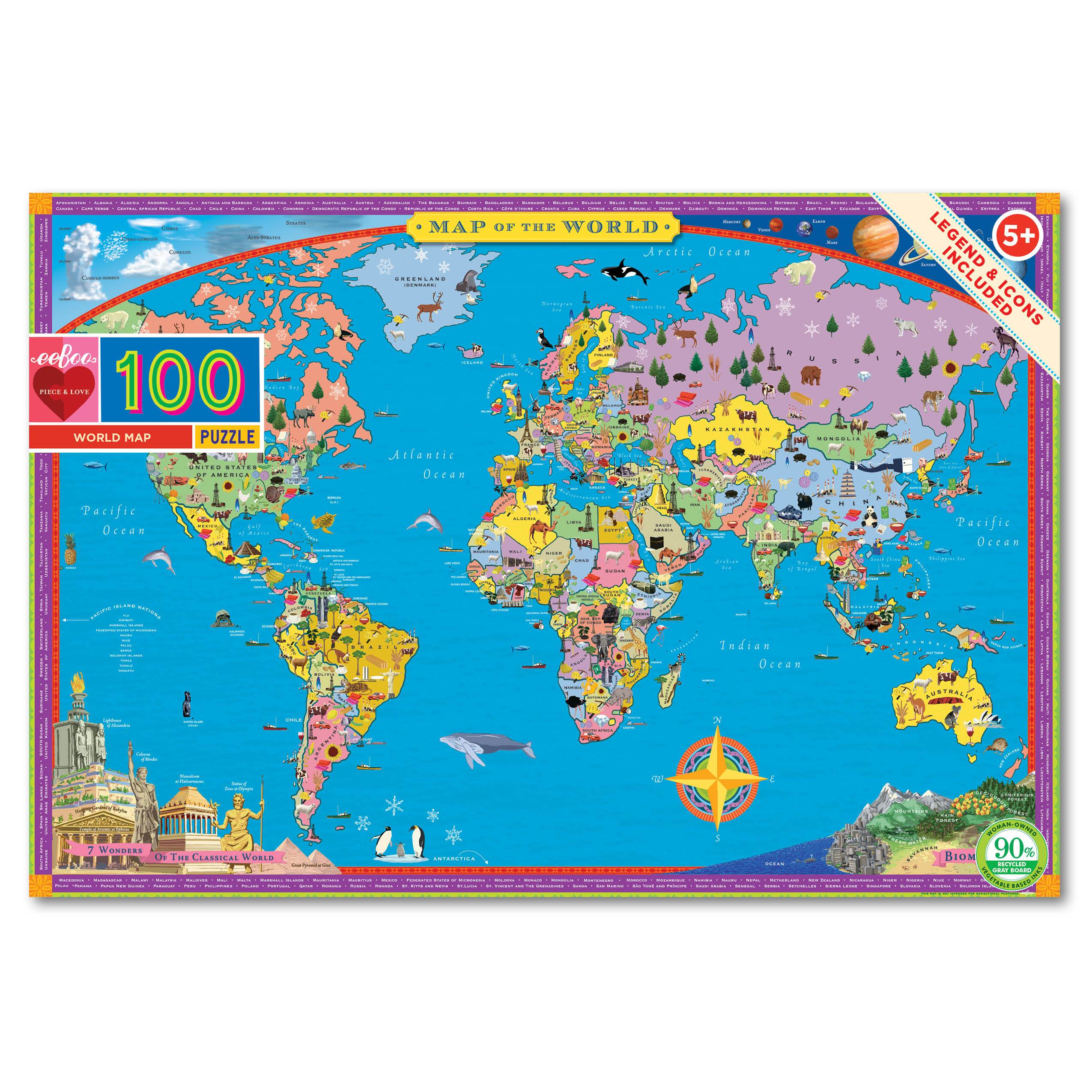 World Map - 100