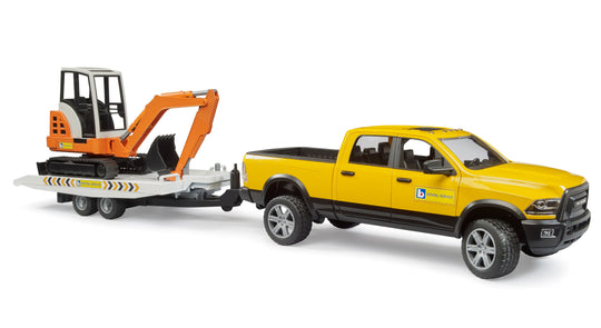 Bruder 02546 Ram Rental Service with Trailer and Mini Excavator