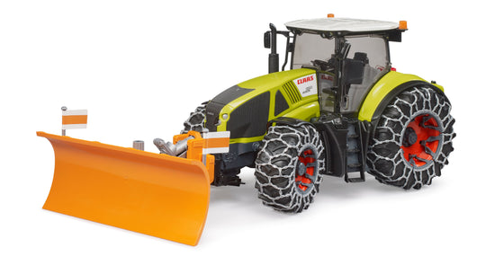 Bruder 03018 Class Axion 950 with Snow Chains and Snow Plow Blade
