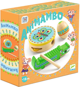 Animambo 3pc Set Guiro, Maracas, Tambourine