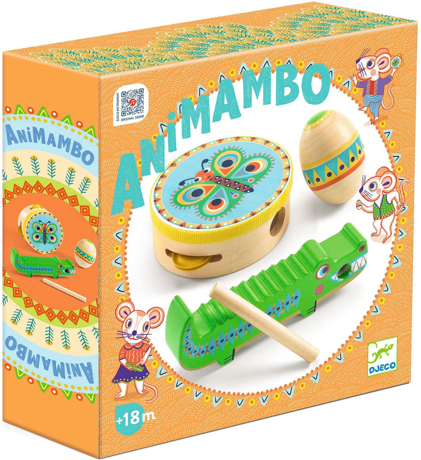 Animambo 3pc Set Guiro, Maracas, Tambourine