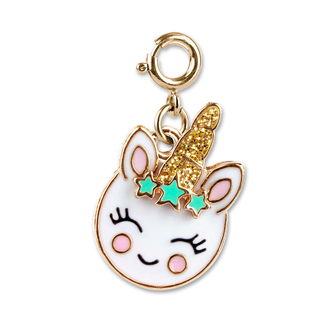 Charm - Gold Unicorn Smiley
